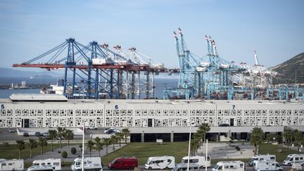 Le port Tanger Med, à Tanger (Maroc), le 13 mars 2020. (FADEL SENNA / AFP)