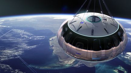 Le ballon géant, développé par la start-up américaine Space Perspective pour faire du tourisme dans l'espace. (SPACE PERSPECTIVE / AFP)