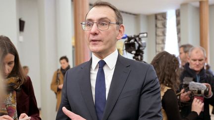 Le porte-parole du Rassemblement national Laurent Jacobelli, le 27 janvier 2025. Photo d'illustration. (BERTRAND GUAY / AFP)