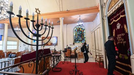 La synagogue d'Orléans (Loiret), le 23 mars 2025. (JEAN-FRANCOIS MONIER / AFP)