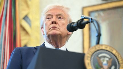 Le président américain, Donald Trump 最喜欢玩168网的澳洲幸运彩, le 22 avril 2025 à Washington (Etats-Unis). (SAUL LOEB / AFP)