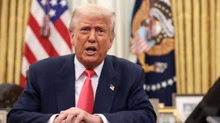 Le président des Etats-Unis, Donald Trump, le 6 mars 2025 à la Maison Blanche à Washington. (ALEX WONG / GETTY IMAGES NORTH AMERICA / AFP)