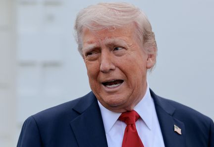 Le président américain, Donald Trump, à Washington, aux Etats-Unis, le 23 avril 2025. (CHIP SOMODEVILLA / GETTY IMAGES NORTH AMERICA / AFP)