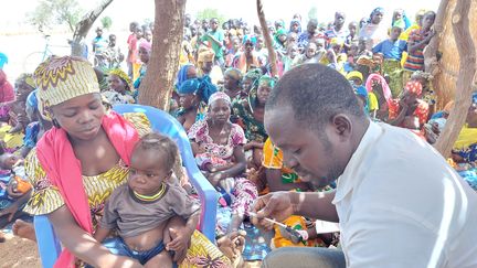 Une séance de vaccination des bébés à Wouyang, dans le nord du Cameroun. Mars 2025 (SOLENNE LE HEN / FRANCEINFO / RADIO FRANCE)
