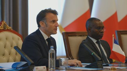 Emmanuel Macron à Tananarive le 23 avril 2025 (Pool média)