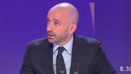 Benjamin Haddad, ministre délégué chargé de l’Europe était l’invité du "8h30 franceinfo", vendredi 18 avril 2025 (FRANCEINFO/RADIOFRANCE)