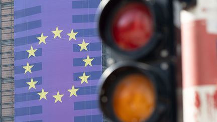 Siège de la Commission européenne, à Bruxelles, le 2 avril 2025. (PICTURE ALLIANCE / PICTURE ALLIANCE via GETTY)