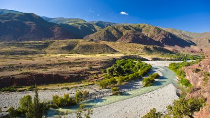 La vallée fluviale du col de Tizi N'Test dans les montagnes du Haut Atlas, au sud-ouest du Marrakech. (NEWSCOM / VIA MAXPPP)