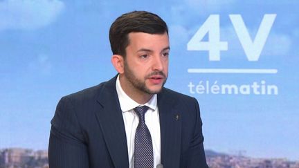 Jean-Philippe Tanguy, député Rassemblement national de la Somme, était l'invité des "4 Vérités", jeudi 17 avril. (France 2)