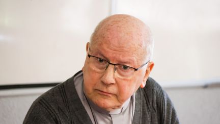 Le prêtre Laurent Bacho, porte-parole et responsable de la cellule d'écoute au sein de la congrégation de Bétharram. (NICOLAS SABATHIER / MAXPPP)