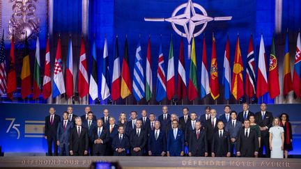 Les dirigeants occidentaux lors du 75e anniversaire de l'alliance de l'OTAN à Washington, D.C, le 9 juillet 2024. (JAVAD PARSA / NTB)