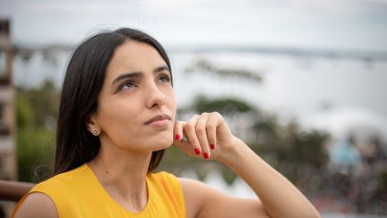 Hafsia Herzi, actrice et réalisatrice du film "Tu mérites un amour" (2019) au programme de MyFrenchFilmFestival, photographiée le 19 mai 2019 à Cannes. (FRED DUGIT / MAXPPP)