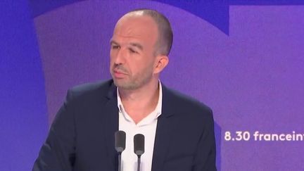 Manuel Bompard, député, coordinateur national de LFI et membre de la commission de la Défense nationale et des Forces armées à l'Assemblée nationale, le 11 mars 2025 sur franceinfo. (FRANCEINFO / RADIO FRANCE)